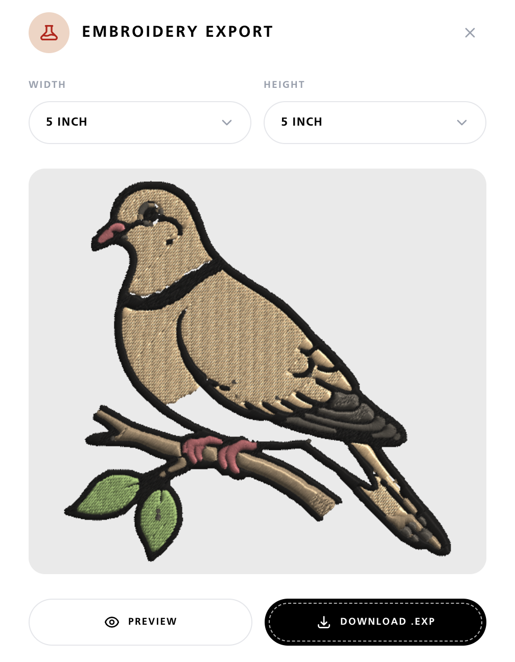Physical embroidery output